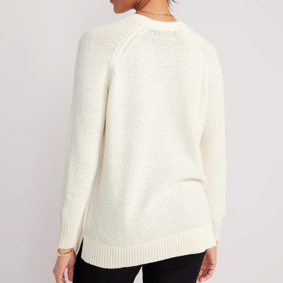 NWT OLD NAVY Textured Pullover Tunic Sweater Color: Creme De La Creme - Picture 3 of 6
